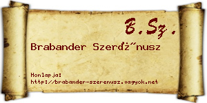Brabander Szerénusz névjegykártya